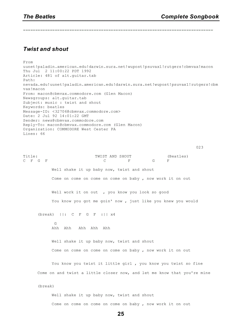 image for page Bộ sưu tập tất cả lời bài hát của The Beatles