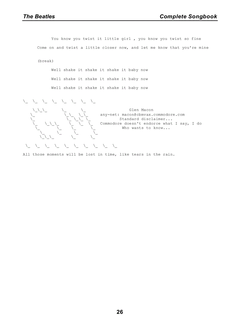 image for page Bộ sưu tập tất cả lời bài hát của The Beatles