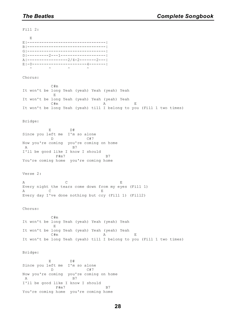 image for page Bộ sưu tập tất cả lời bài hát của The Beatles