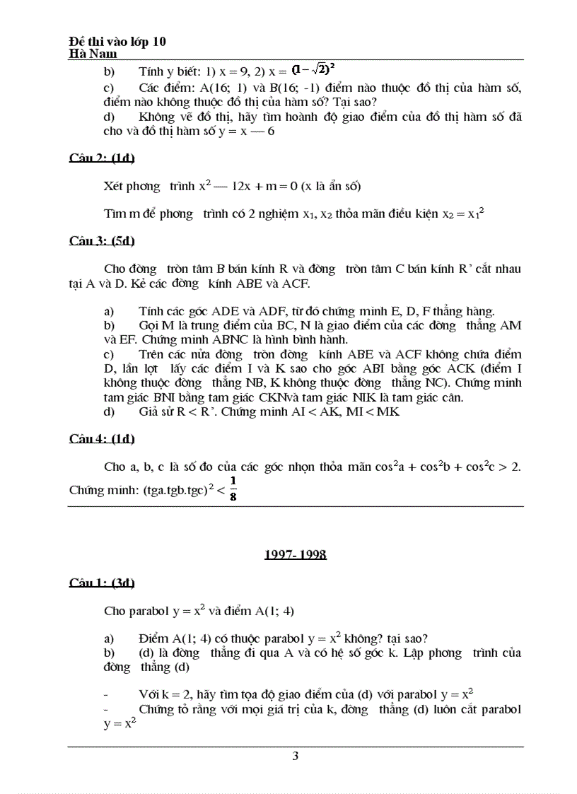 image for page Bộ đề tuyển sinh vào lớp 10 từ năm 1994 2011