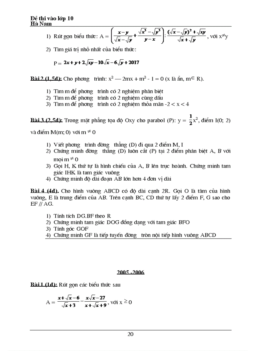 image for page Bộ đề tuyển sinh vào lớp 10 từ năm 1994 2011