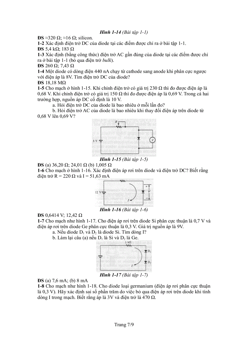 image for page Tóm tắt lý thuyết và bài tập phần diode môn kỹ thuật điện tử