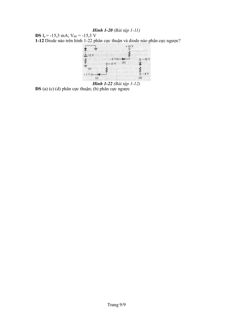 image for page Tóm tắt lý thuyết và bài tập phần diode môn kỹ thuật điện tử