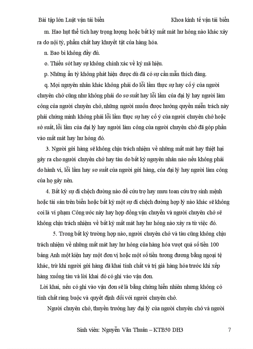 image for page Tìm hiểu trách nhiệm và miễn trách của người vận chuyển và giải quyết bồi thường tổn thất theo quy định của bộ luật Hàng hải Việt Nam năm2005