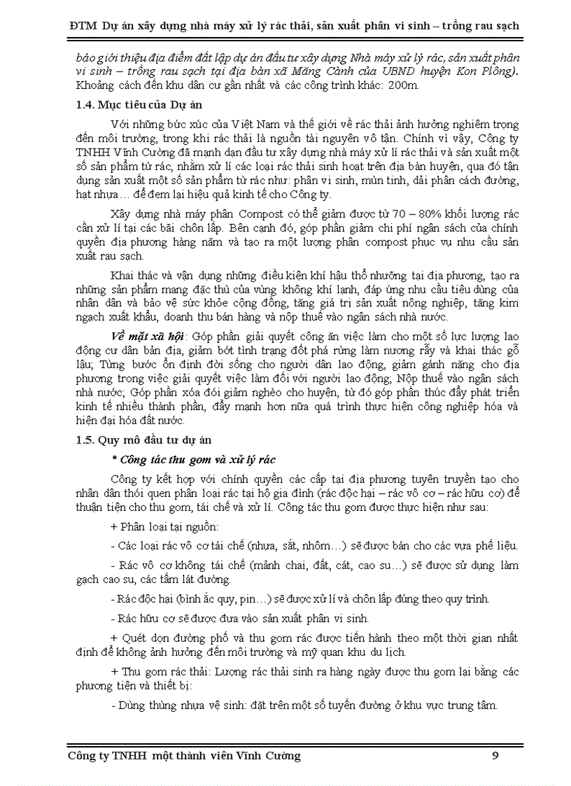 image for page Đánh giá tác động môi trường dự án xây dựng nhà máy xử lý rác thải sản xuất phân vi sinh trồng rau sạch