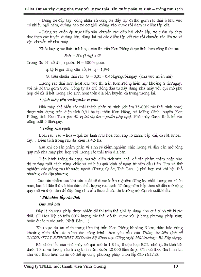 image for page Đánh giá tác động môi trường dự án xây dựng nhà máy xử lý rác thải sản xuất phân vi sinh trồng rau sạch