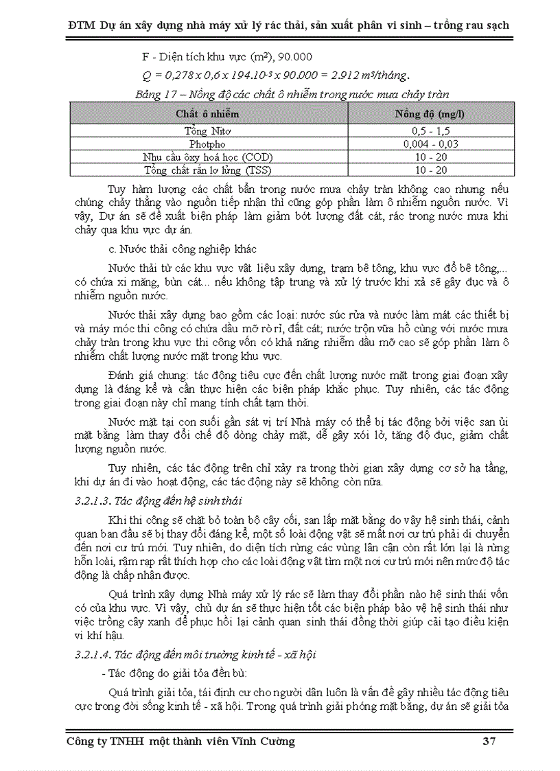 image for page Đánh giá tác động môi trường dự án xây dựng nhà máy xử lý rác thải sản xuất phân vi sinh trồng rau sạch