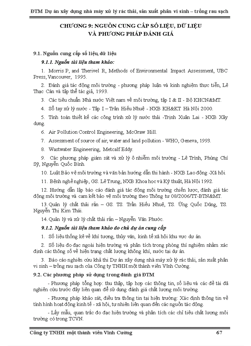 image for page Đánh giá tác động môi trường dự án xây dựng nhà máy xử lý rác thải sản xuất phân vi sinh trồng rau sạch