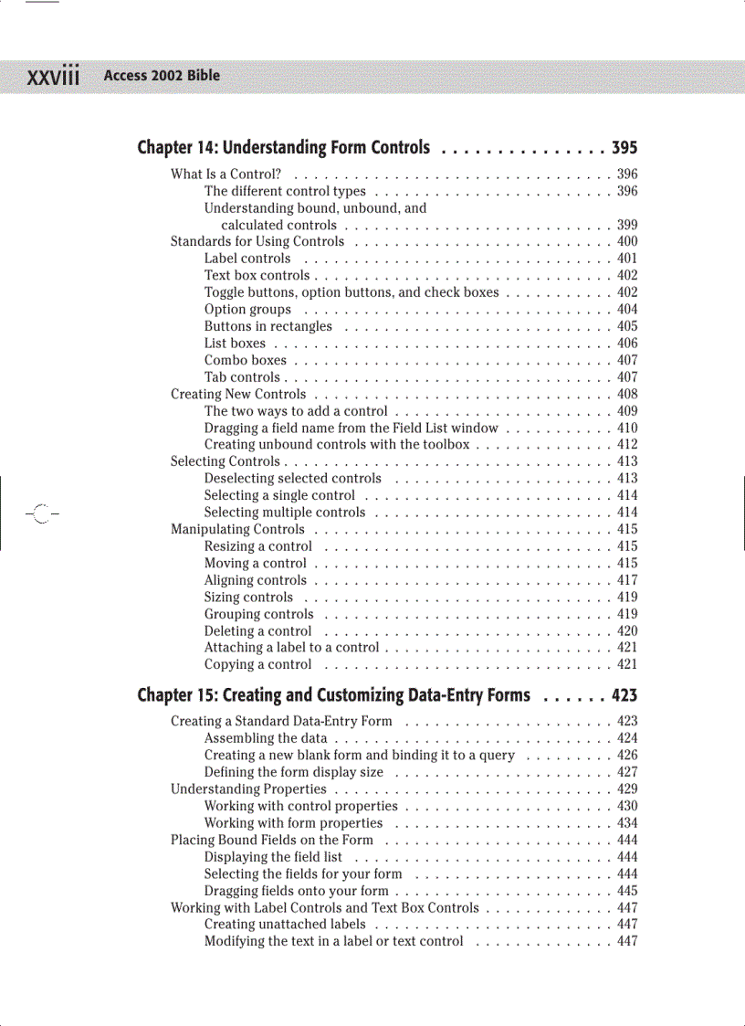 image for page Access 2002 Bible