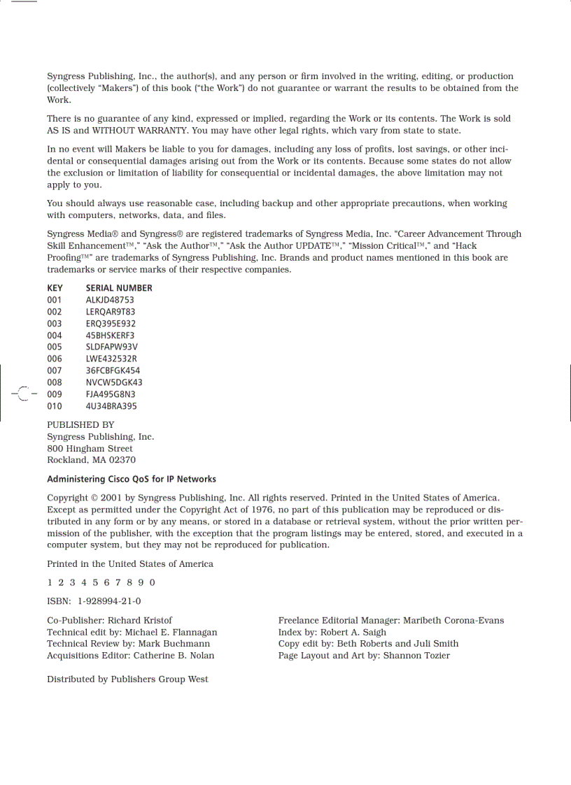 image for page Administering cisco qos for ip networks