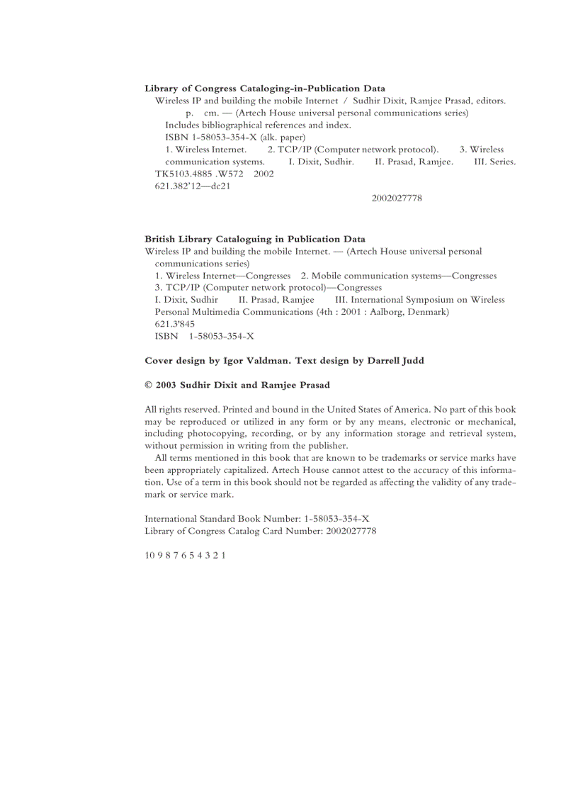 image for page Wireless IP and Building the Mobile Internet
