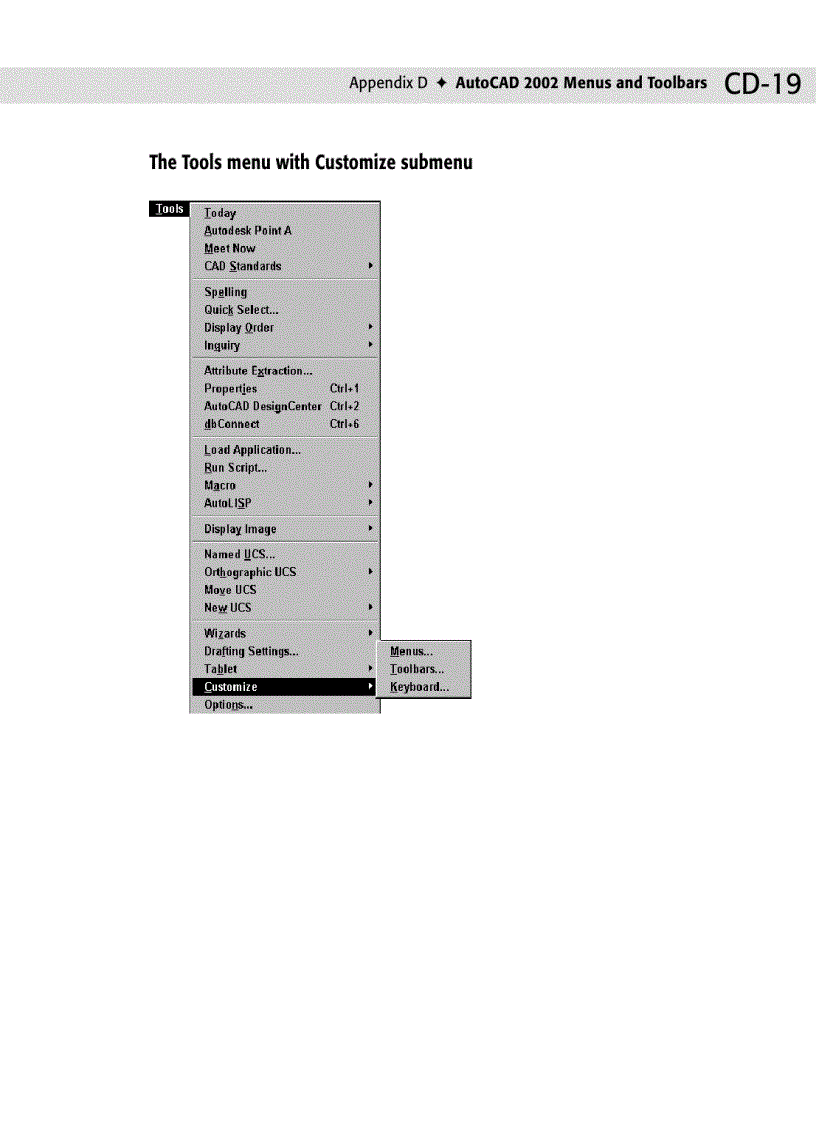 image for page AutoCAD 2002 Menus and Toolbars