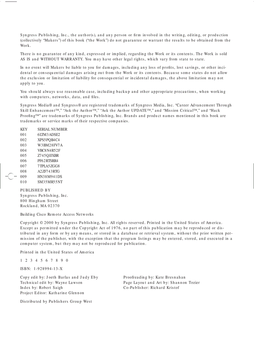 image for page Building Cisco Remote Access Networks