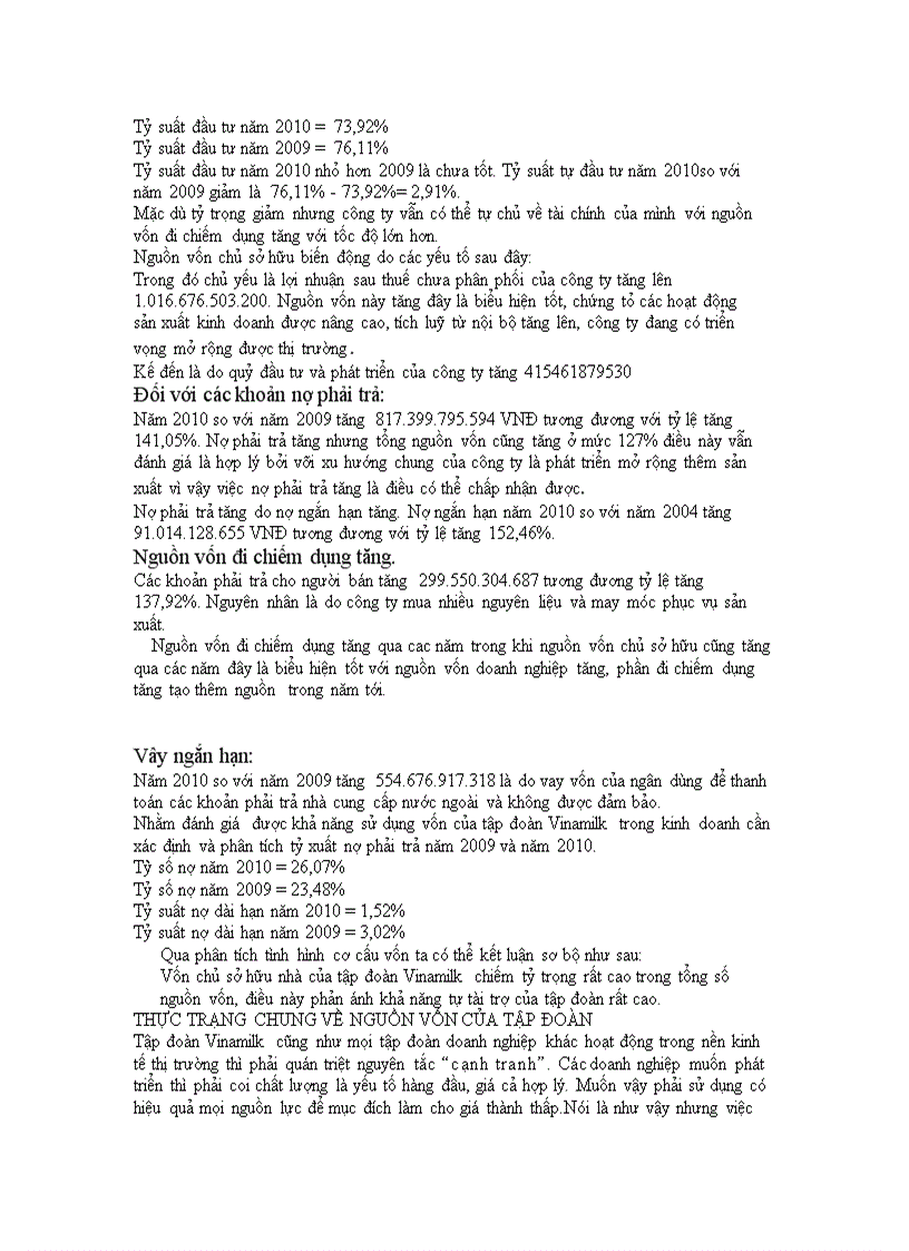 image for page Hiệu quả sử dụng vốn của vinamilk