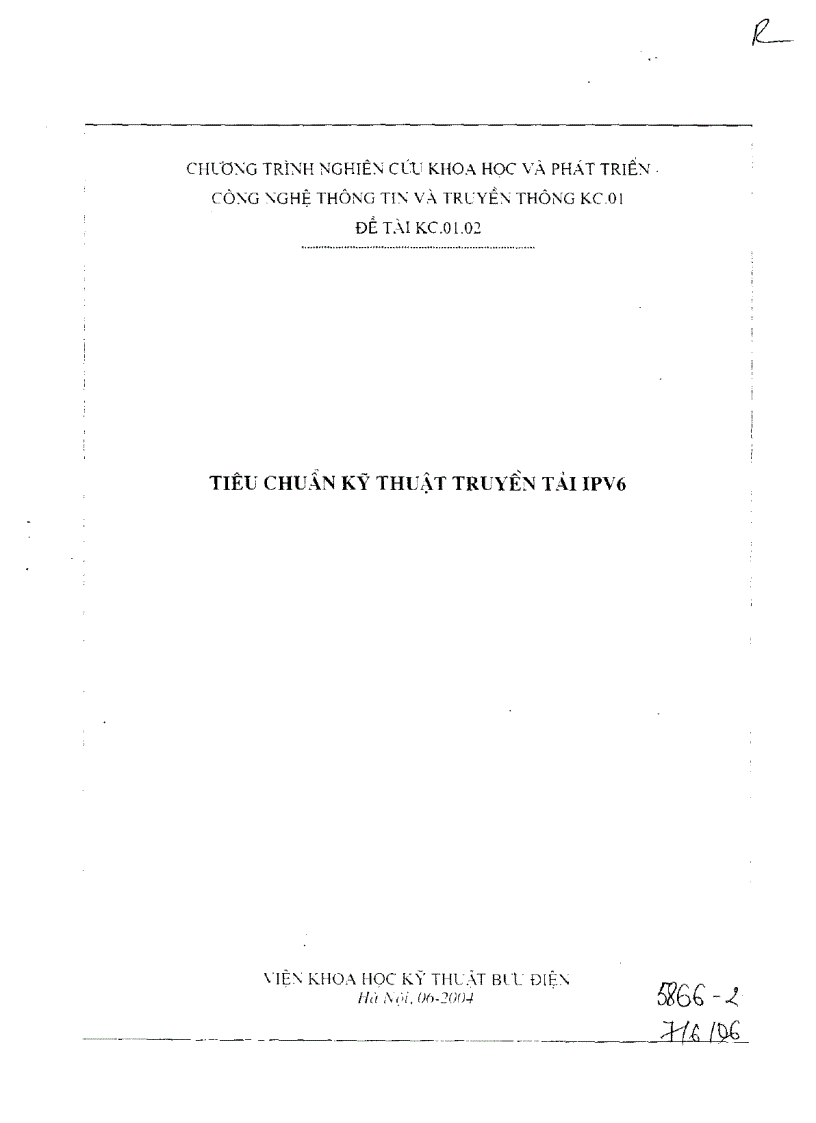 image for page Tiêu chuẩn kỹ thuật truyền tải IPV6