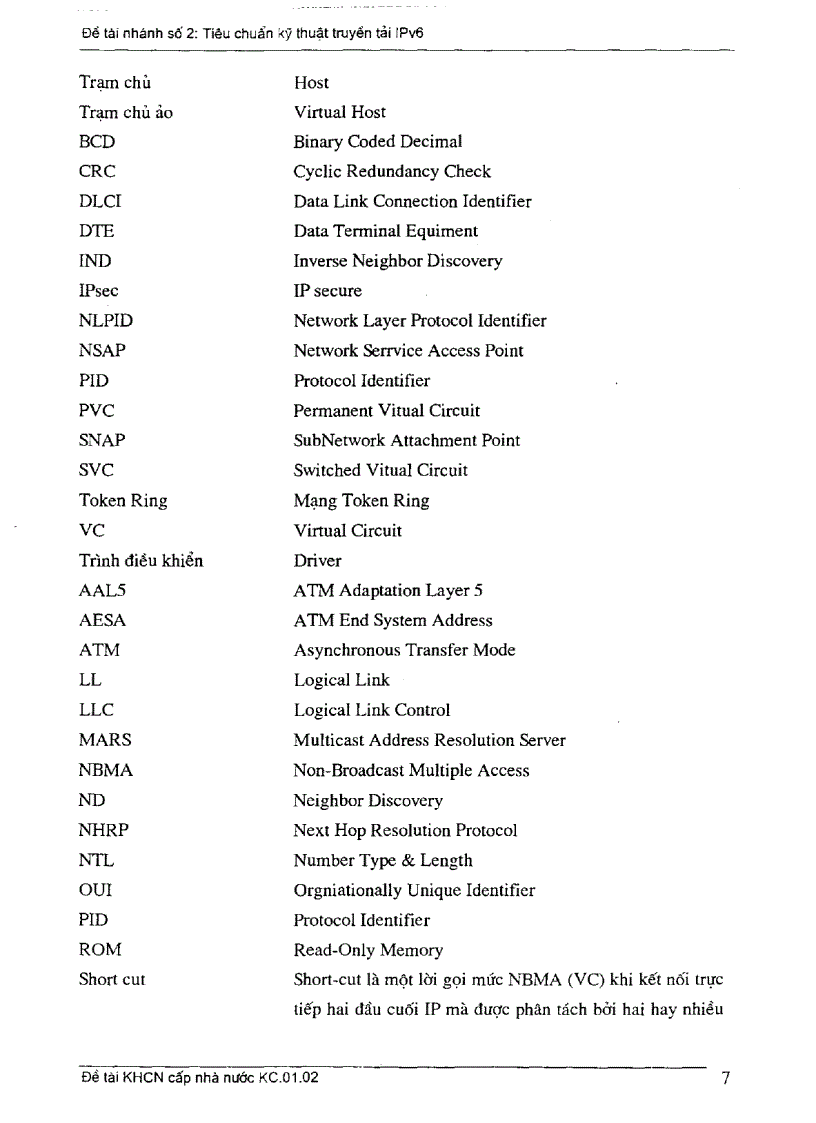 image for page Tiêu chuẩn kỹ thuật truyền tải IPV6