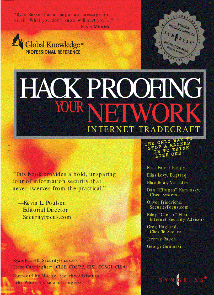 image for page Hack proofing your network Internet tradecraft