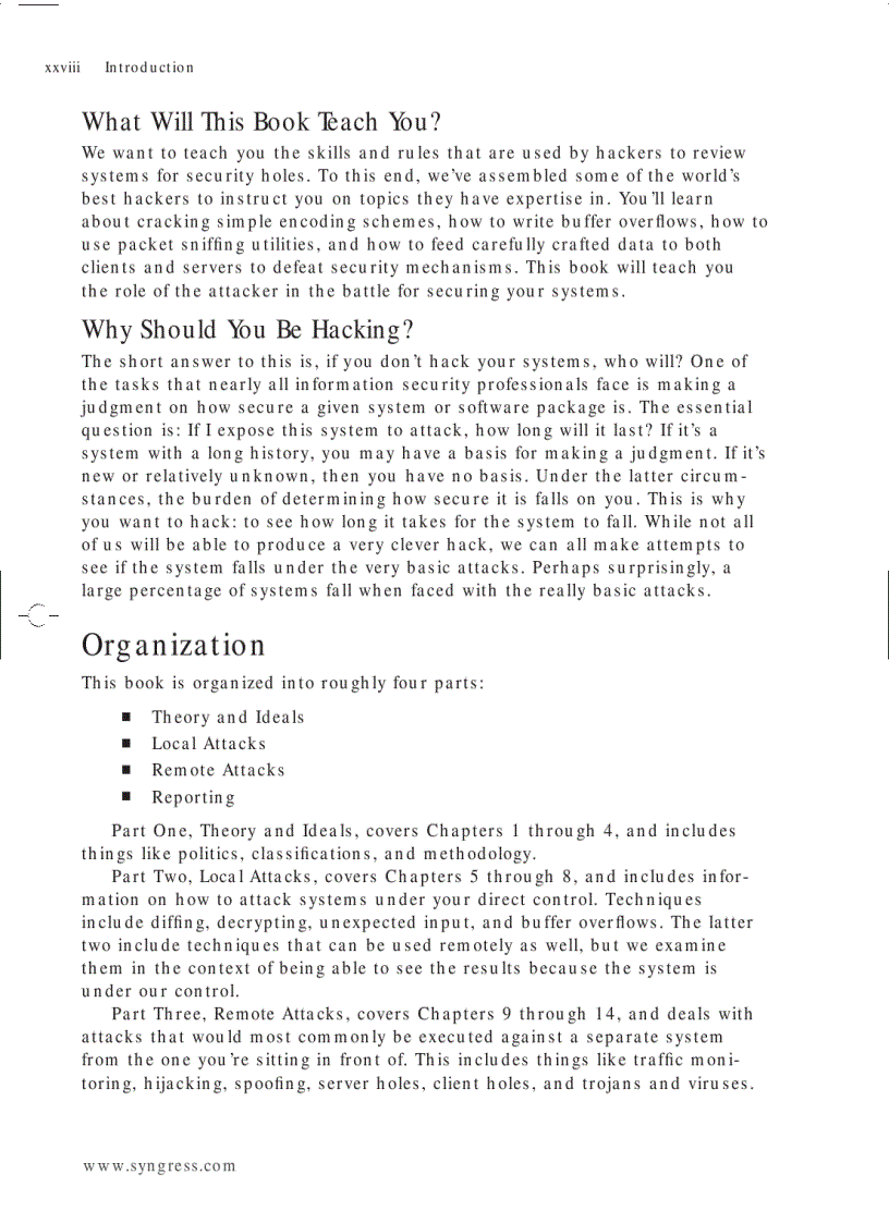 image for page Hack proofing your network Internet tradecraft