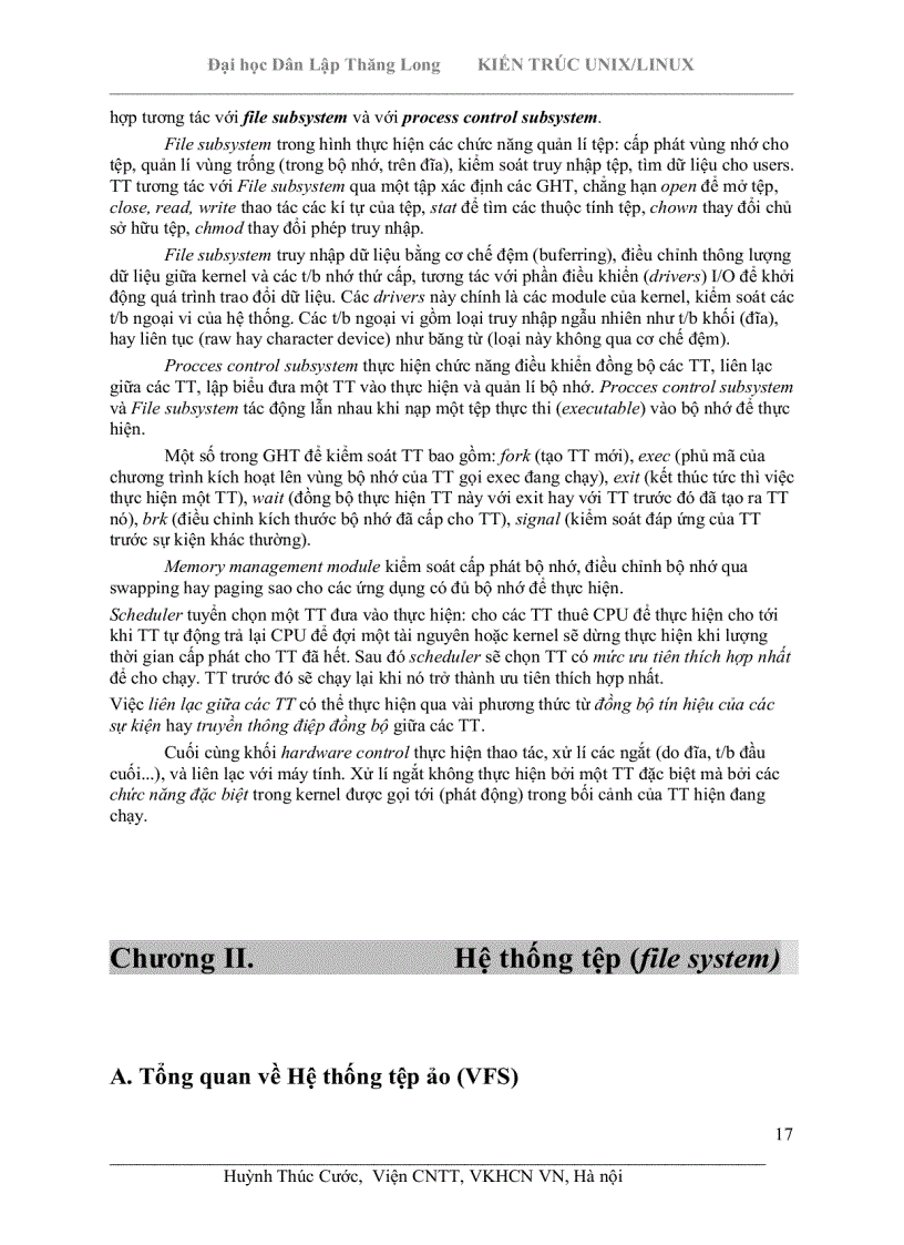 image for page Kiến trúc Unix Linux