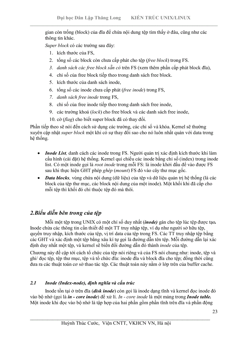 image for page Kiến trúc Unix Linux