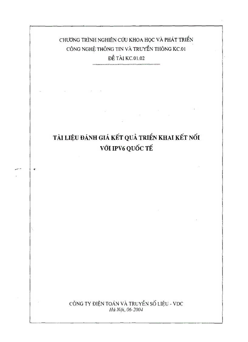 Đánh giá kết quả triển khai kết nối với mạng IPv6 quốc tế