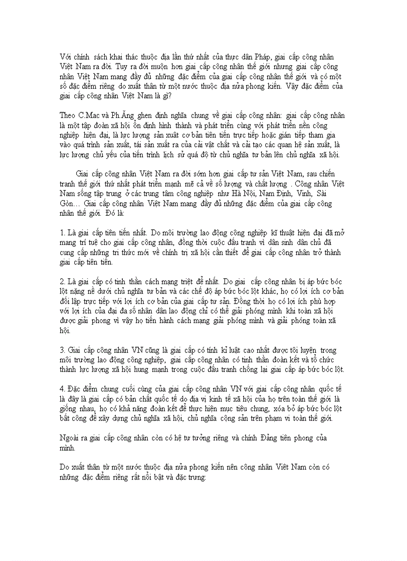 image for page Đặc điểm của giai cấp công nhân Việt Nam 1