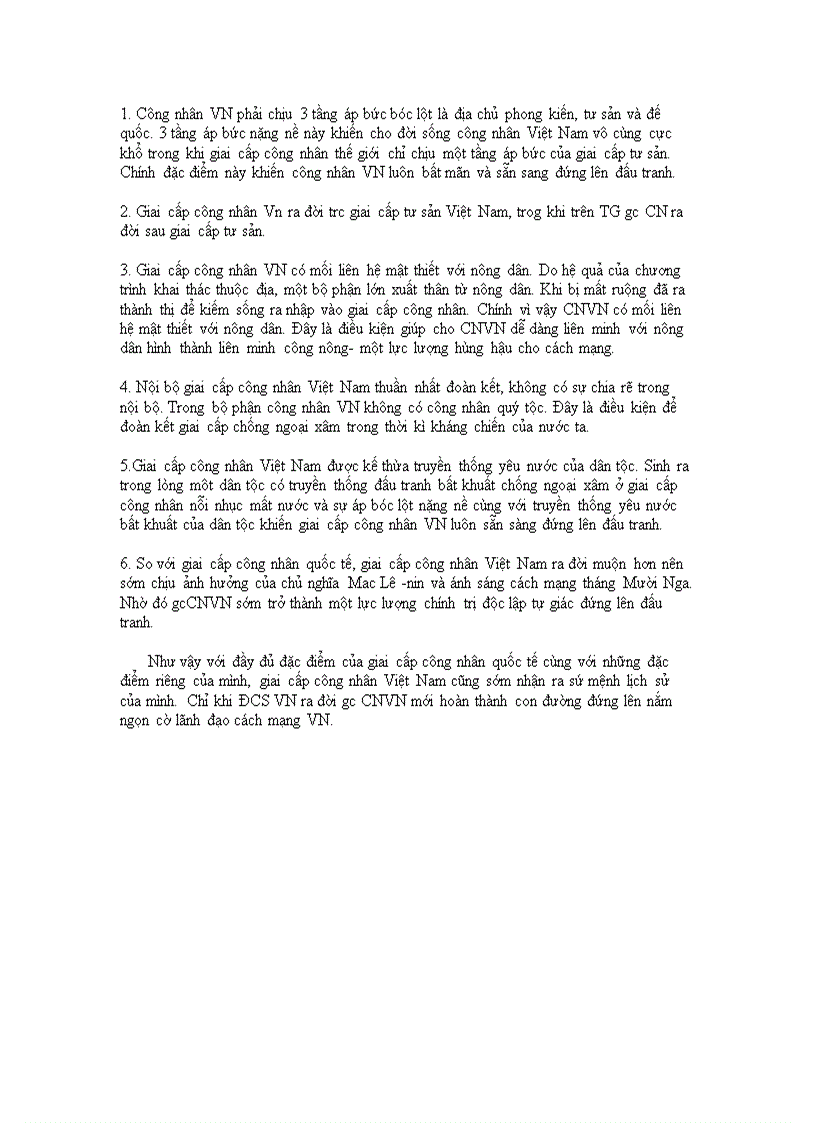 image for page Đặc điểm của giai cấp công nhân Việt Nam 1