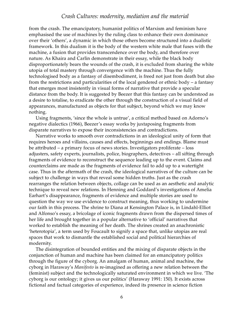 image for page Crash cultures modernity mediation and the material