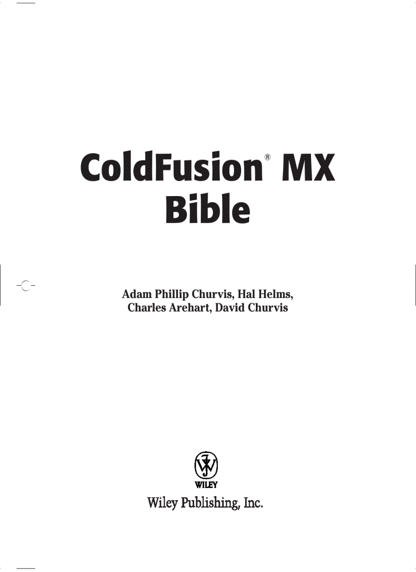 Coldfusion mx bible