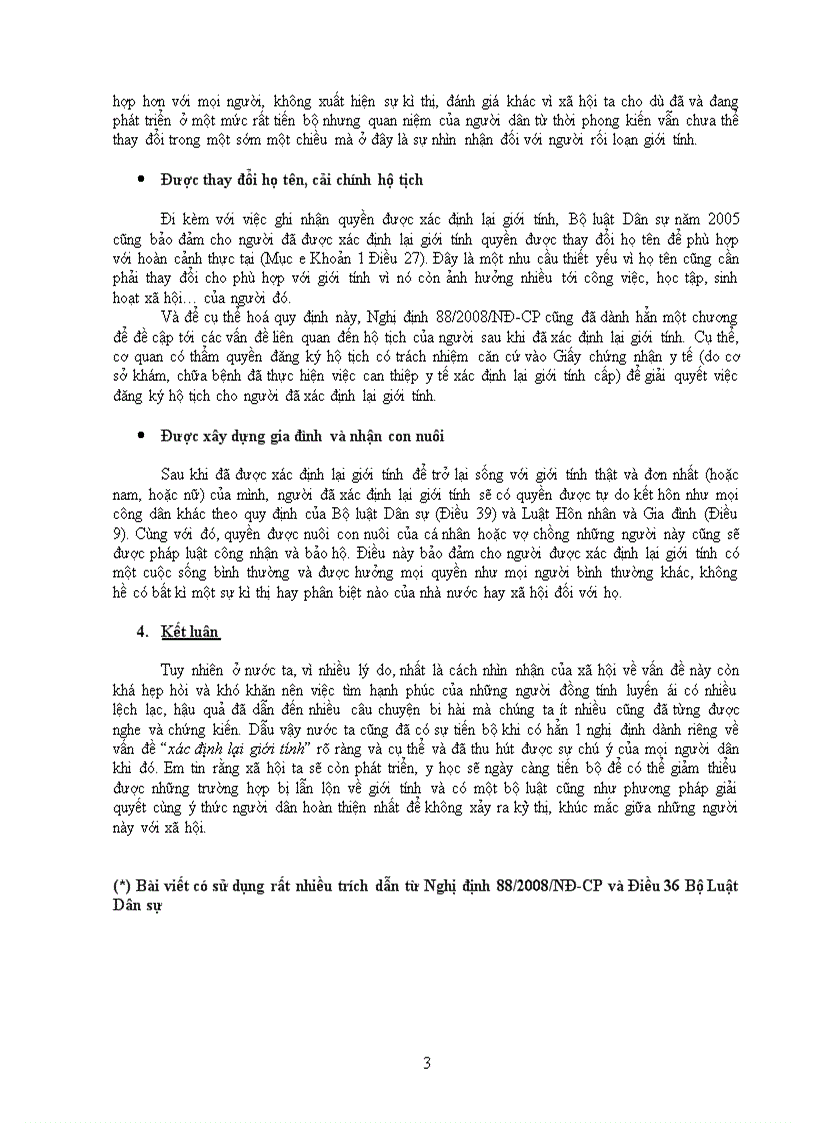 image for page Quyền xác định lại giới tính và hậu quả pháp lý của việc xác định lại giới tính Nhận xét của anh chị về qui định tại Điều 36 Bộ luật dân sự năm 2005 về quyền xác định lại giới tí