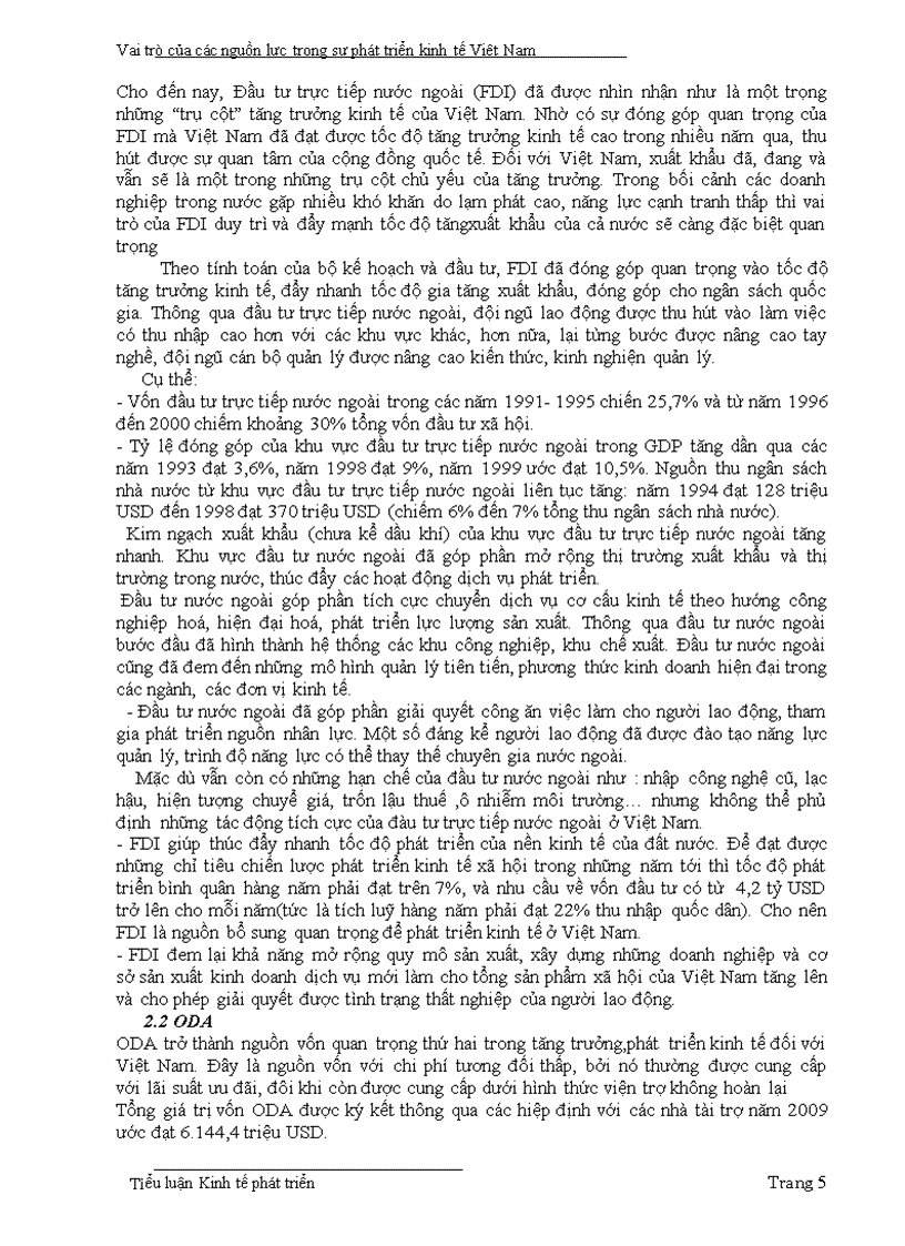 image for page Kinh tế phát triển Vai trò của các nguồn lực trong sự phát triển kinh tế Việt Nam