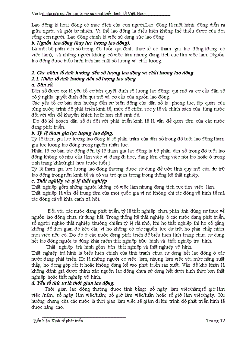 image for page Kinh tế phát triển Vai trò của các nguồn lực trong sự phát triển kinh tế Việt Nam