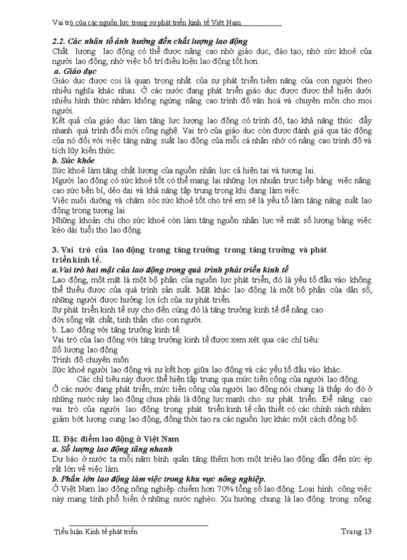 image for page Kinh tế phát triển Vai trò của các nguồn lực trong sự phát triển kinh tế Việt Nam