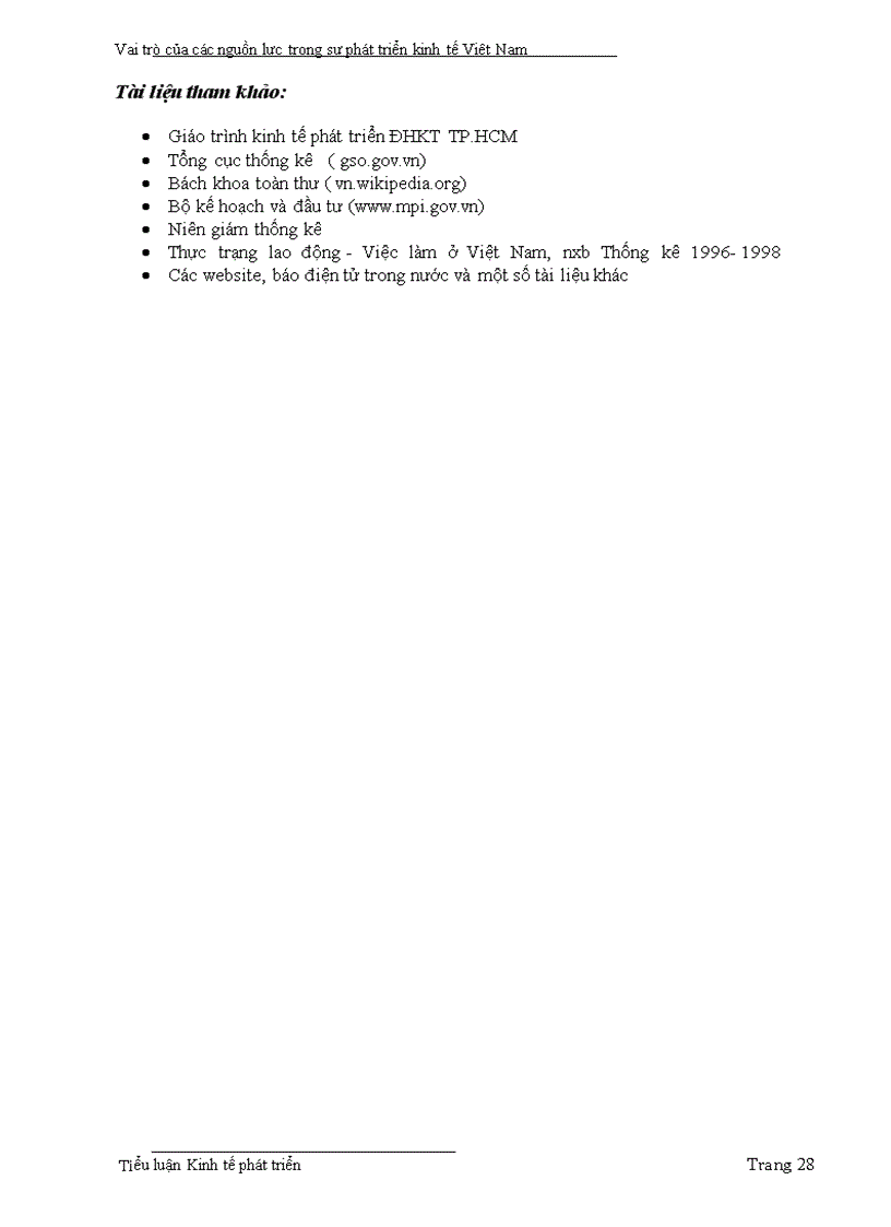 image for page Kinh tế phát triển Vai trò của các nguồn lực trong sự phát triển kinh tế Việt Nam