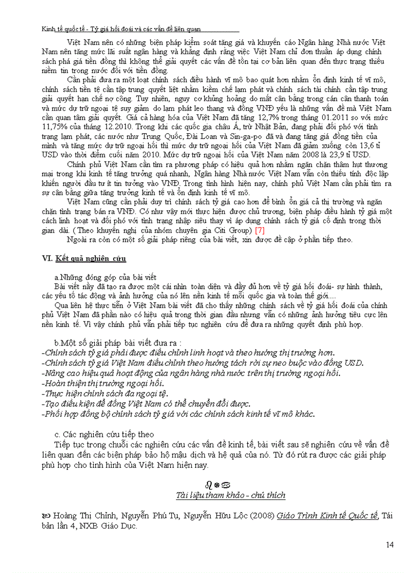 image for page Tiểu luận kinh tế quốc tế tỉ giá hối đoái khái niệm nhân tố ảnh hưởng tác động công cụ điều chỉnh liên hệ với Việt Nam