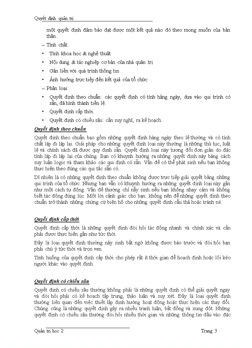 image for page Tiểu luận quản trị học ra quyết định quản trị