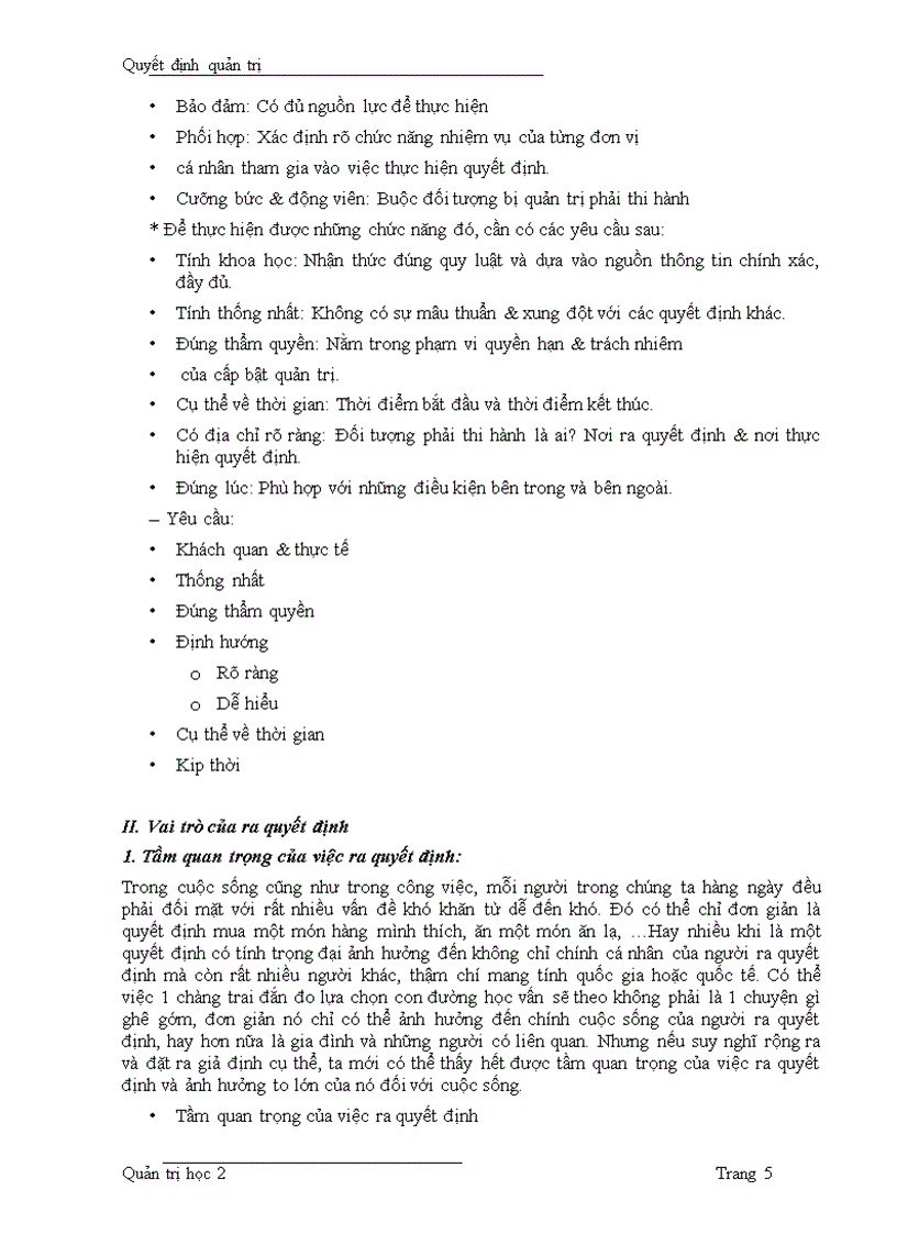 image for page Tiểu luận quản trị học ra quyết định quản trị