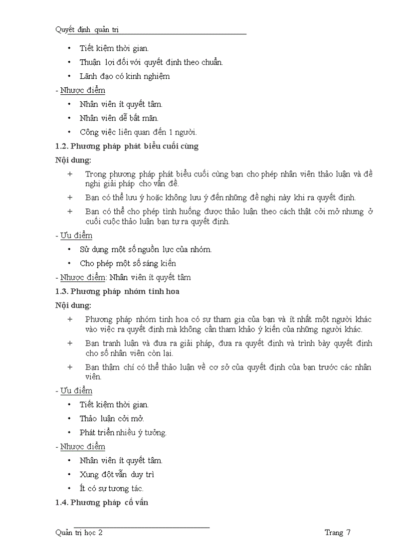 image for page Tiểu luận quản trị học ra quyết định quản trị