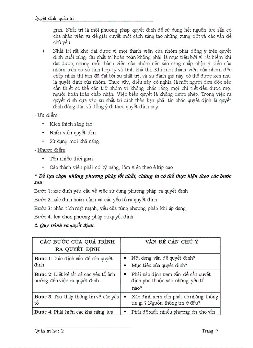 image for page Tiểu luận quản trị học ra quyết định quản trị