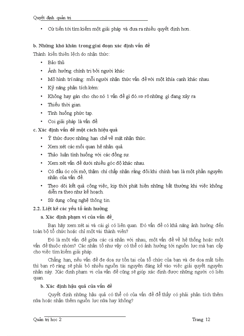 image for page Tiểu luận quản trị học ra quyết định quản trị