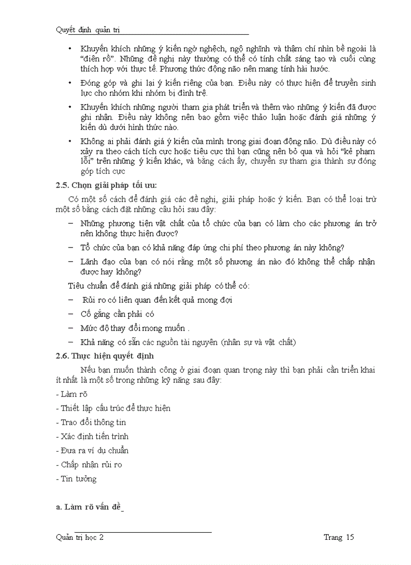 image for page Tiểu luận quản trị học ra quyết định quản trị