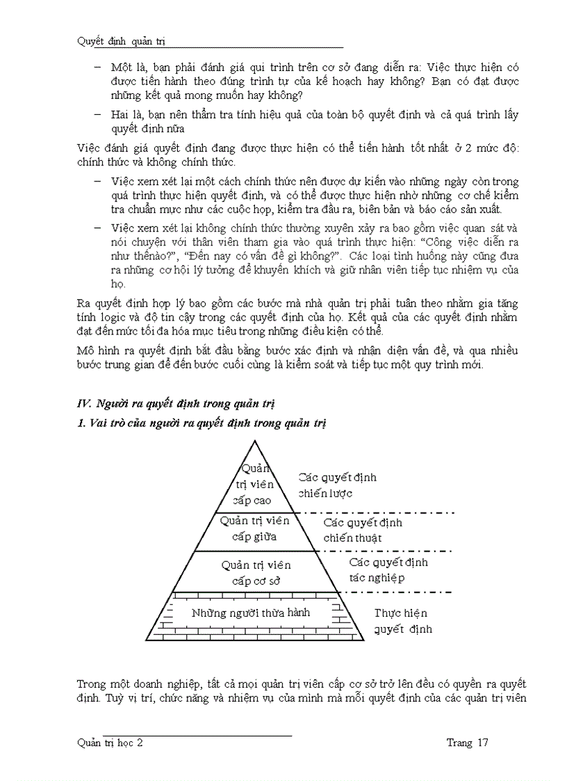 image for page Tiểu luận quản trị học ra quyết định quản trị