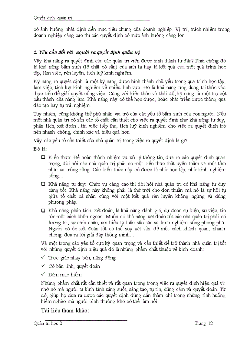 image for page Tiểu luận quản trị học ra quyết định quản trị