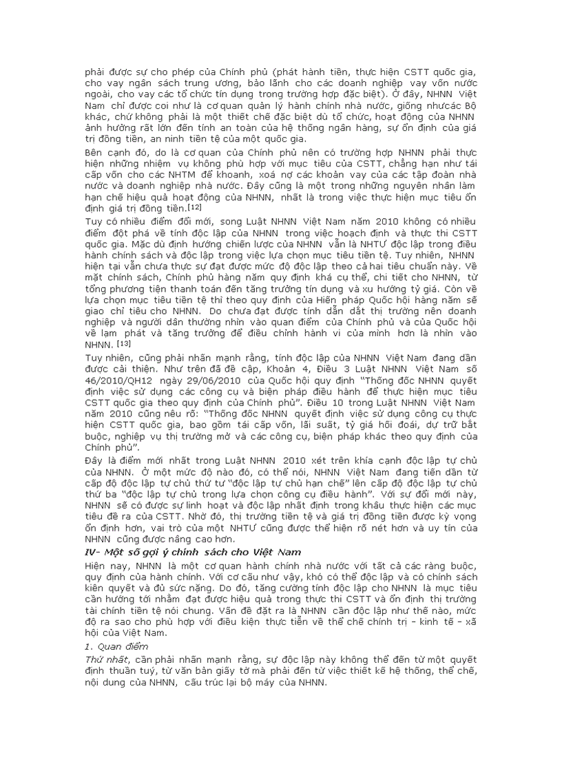 image for page Sự độc lập của Ngân hàng Trung ương và một số gợi ý chính sách cho Việt Nam