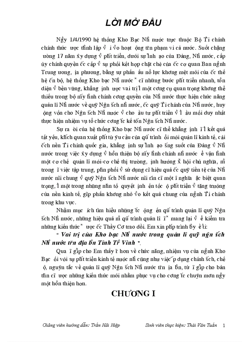 image for page Vai trò của Kho bạc Nhà nước trong quản lý quỹ ngân sách Nhà nước trên địa bàn Tỉnh Trà Vinh