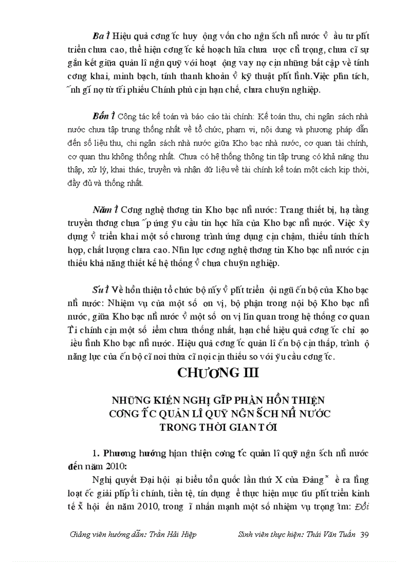 image for page Vai trò của Kho bạc Nhà nước trong quản lý quỹ ngân sách Nhà nước trên địa bàn Tỉnh Trà Vinh