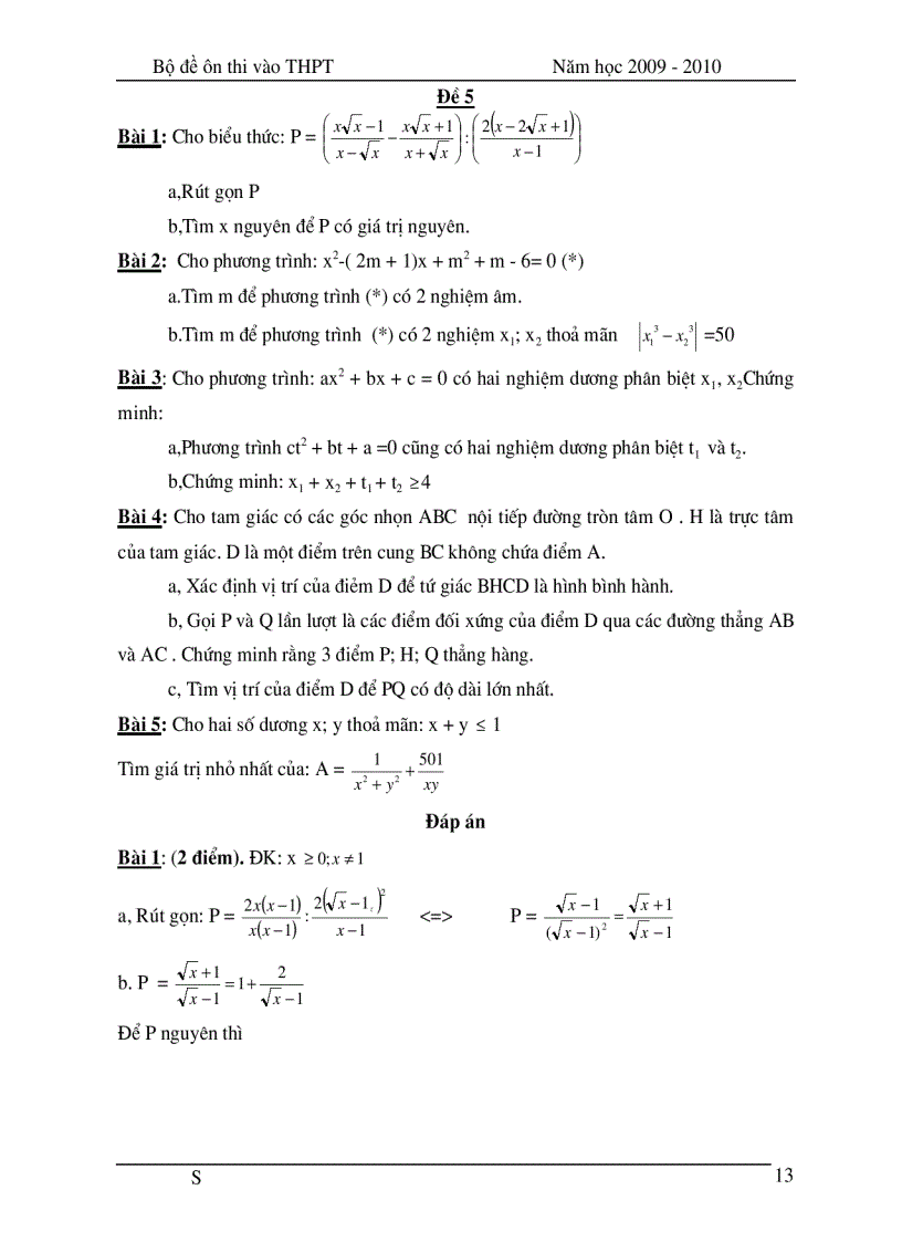 image for page 20 bộ đề thi vào lớp 10 môn Toán