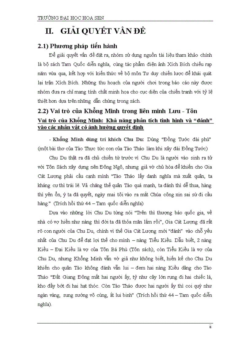 image for page Chiến lược của Khổng Minh trong trận Xích Bích trích Tam Quốc Diễn Nghĩa tiểu luận Lý thuyết trò chơi