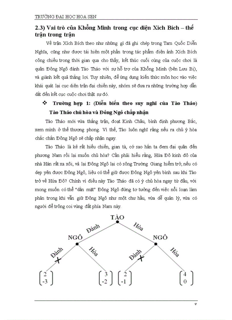 image for page Chiến lược của Khổng Minh trong trận Xích Bích trích Tam Quốc Diễn Nghĩa tiểu luận Lý thuyết trò chơi