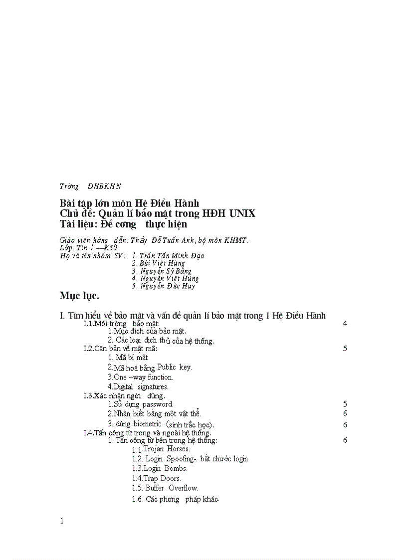 image for page Quản lí bảo mật trong HĐH UNIX